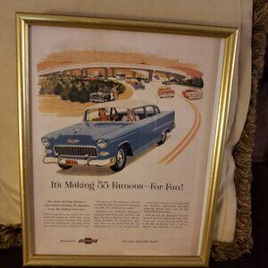 Vintage 55 Chevy car ad real deal no repros making 55 famous